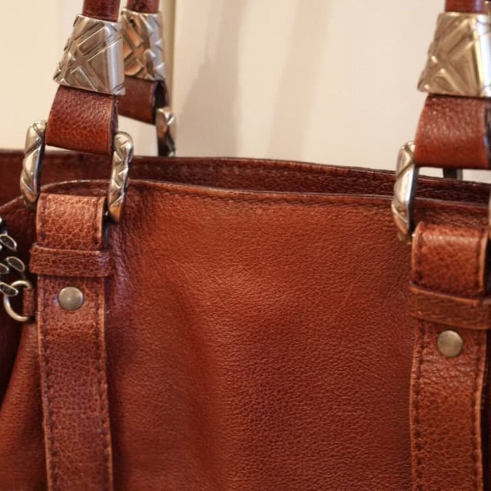 Burberry Chestnut Leather Tote - Picture 4 of 14
